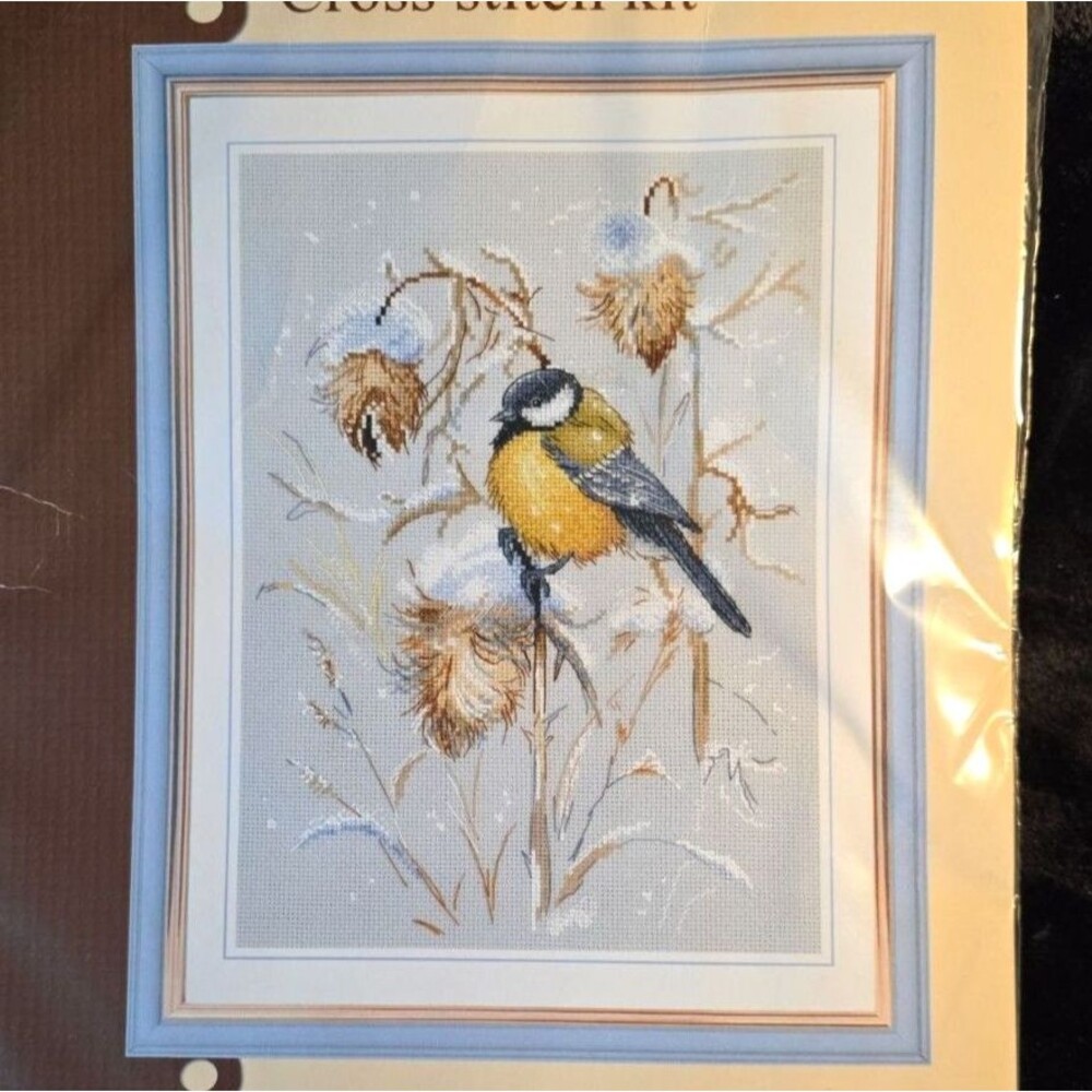 MP Studia "Snow Time" Counted Cross Stitch Kit Framed 11" x 8" HB-671